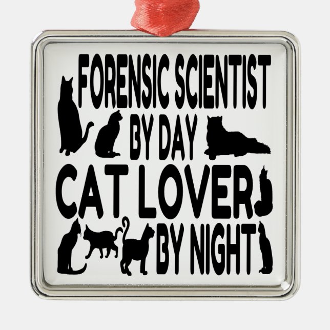 Adorno Metálico Científico forense Cat Lover (Frente)