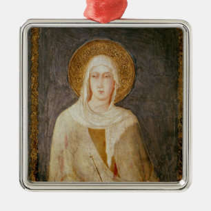 Adorno Metálico Cinco santos, detalle de St. Clare