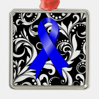 Adorno Metálico Cinta de cáncer de colon Deco Noir