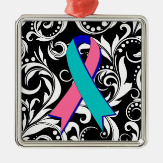 Adorno Metálico Cinta de Cáncer de Tiroides Dio Noir