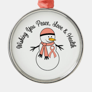 Adorno Metálico Cinta de Cáncer Uterino para navidades Snowman