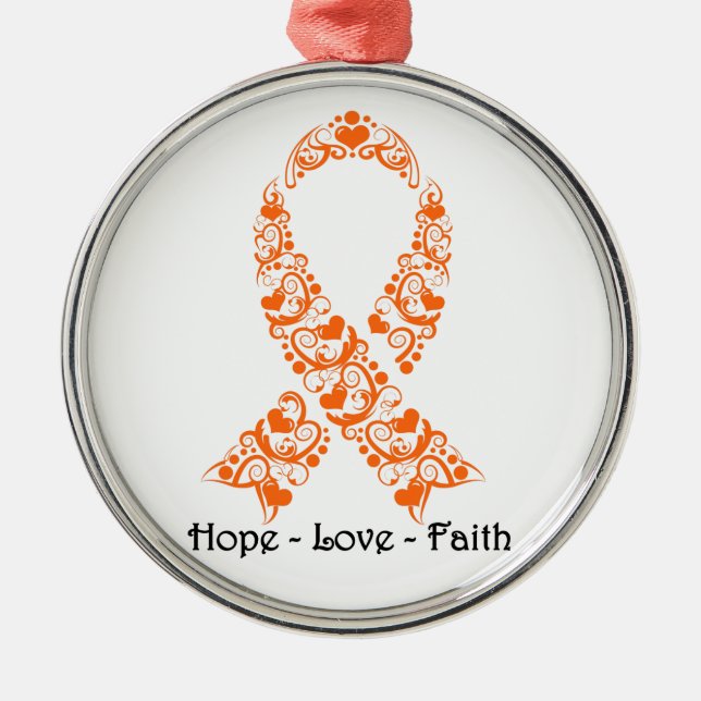Adorno Metálico Cinta de Concienciación para Naranjas Hope (Frente)