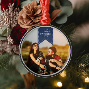 Adorno Metálico Cinta de la Marina   Nombre personalizado y foto d