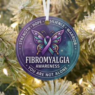 Adorno Metálico Cinta de Mariposa de Conciencia de Fibromialgia Na