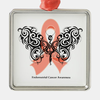 Adorno Metálico Cinta de mariposa tribal para el cáncer endometria