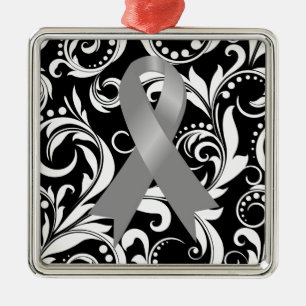 Adorno Metálico Cinta Deco del cáncer de cerebro Noir