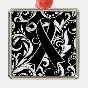 Adorno Metálico Cinta Deco del cáncer del melanoma Noir