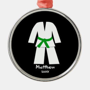 Adorno Metálico Cinturón verde del karate del Taekwondo