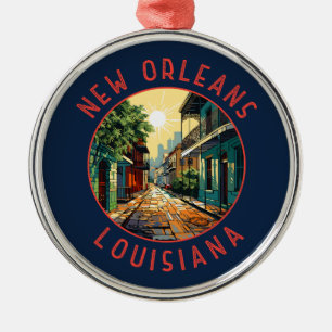 Adorno Metálico Círculo angustiado retro de Nueva Orleans Louisian