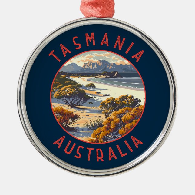 Adorno Metálico Círculo de alteración retro de Tasmania Australia (Frente)