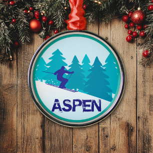 Adorno Metálico Círculo de esquí de Aspen
