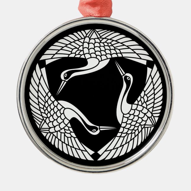 Adorno Metálico Círculo de tres grúas (Frente)