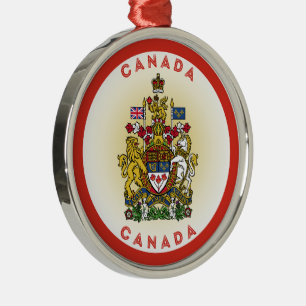 Adorno Metálico Círculo del Escudo de Armas del Canadá