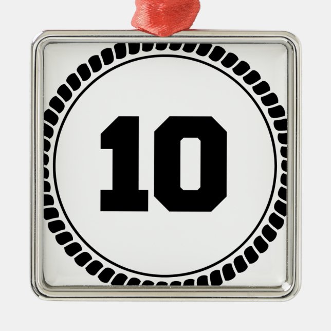Adorno Metálico Círculo del número 10 (Frente)