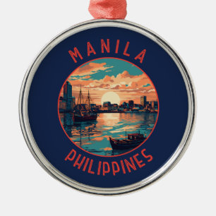 Adorno Metálico Círculo retro en angustia de Manila en Filipinas