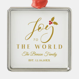 Adorno Metálico Cita de Holly Joy para los Navidades de oro del mu