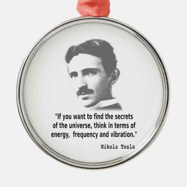 Adorno Metálico Cita De Nikola Tesla (Frente)