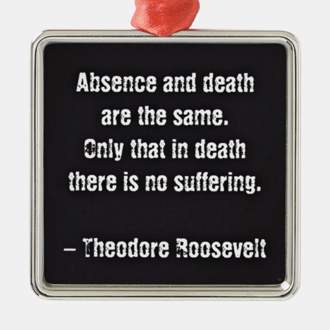 Adorno Metálico Cita De Teddy Roosevelt - Ausencia Y Muerte (Frente)