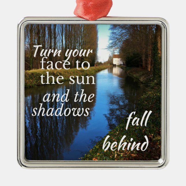 Adorno Metálico Cita motivacional: Gira tu cara al sol... (Frente)