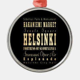 Adorno Metálico Ciudad de Helsinki del arte de la tipografía de