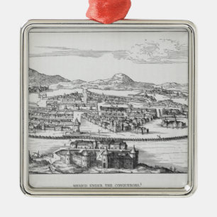 Adorno Metálico Ciudad de México debajo del conquistador