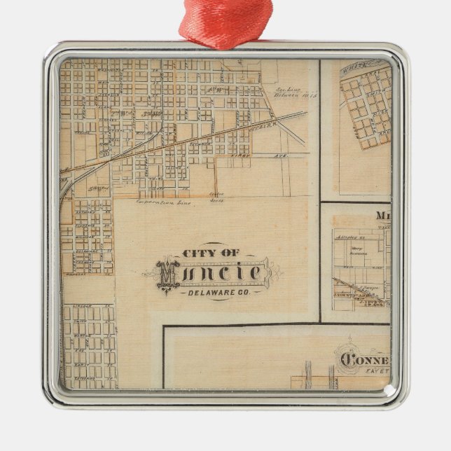 Adorno Metálico Ciudad de Muncie, Delaware Co con Yorktown (Frente)