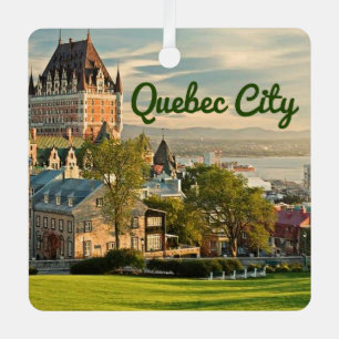 Adorno Metálico Ciudad de Quebec Canadá estilizado