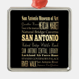 Adorno Metálico Ciudad de San Antonio del arte de la tipografía