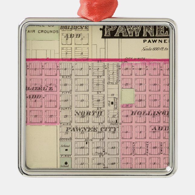 Adorno Metálico Ciudad del Pawnee, Nebraska (Frente)