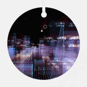 Adorno Metálico Ciudad digital tecnológica