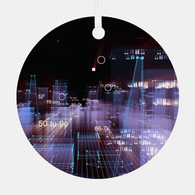 Adorno Metálico Ciudad digital tecnológica (Reverso )