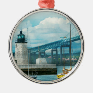 Adorno Metálico Ciudad - Newport RI - El faro de Newport