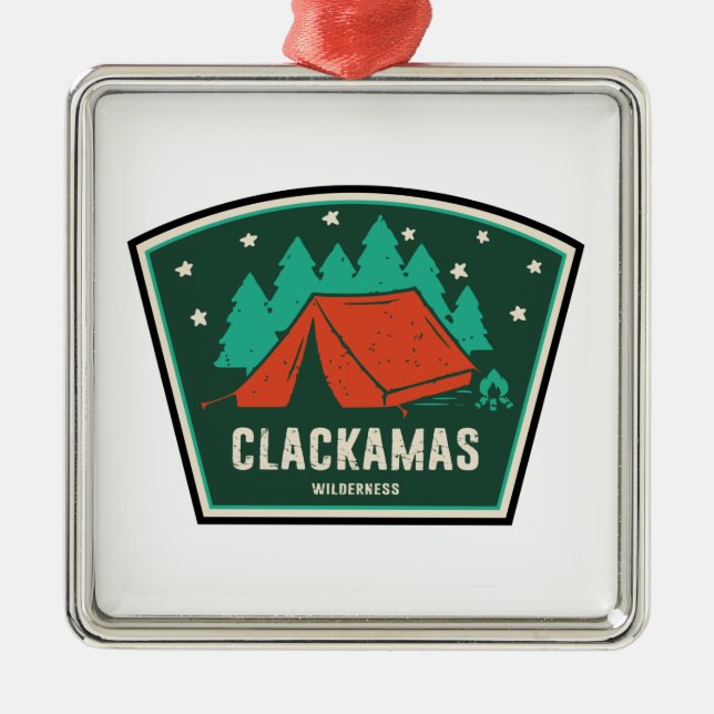 Adorno Metálico Clackamas Wilderness Oregon Camping (Frente)