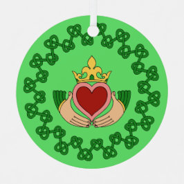 Adorno Metálico Claddagh y Green Knotwork