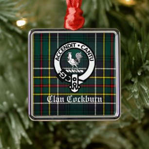 Adorno Metálico Clan Cockburn Escudo Badge y Tartán