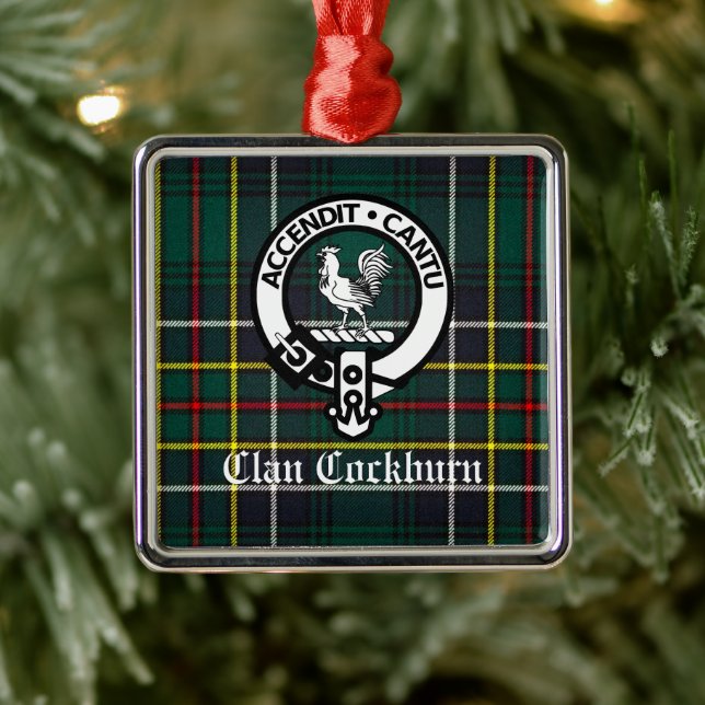 Adorno Metálico Clan Cockburn Escudo Badge y Tartán (Árbol)