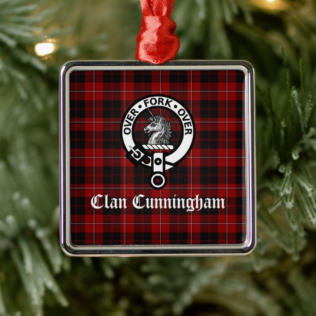 Adorno Metálico Clan Cunningham Badge & Tartan (Árbol)