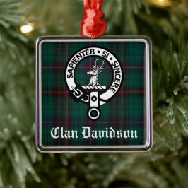 Adorno Metálico Clan Davidson Escudo Badge y Personalizable Tartán