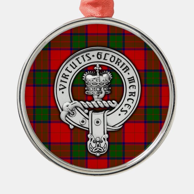 Adorno Metálico Clan Donnachaidh (Robertson) Escudo y Tartán (Frente)