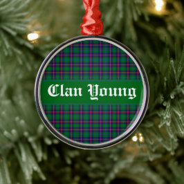 Adorno Metálico Clan Young Tartan Plaid Personalizado