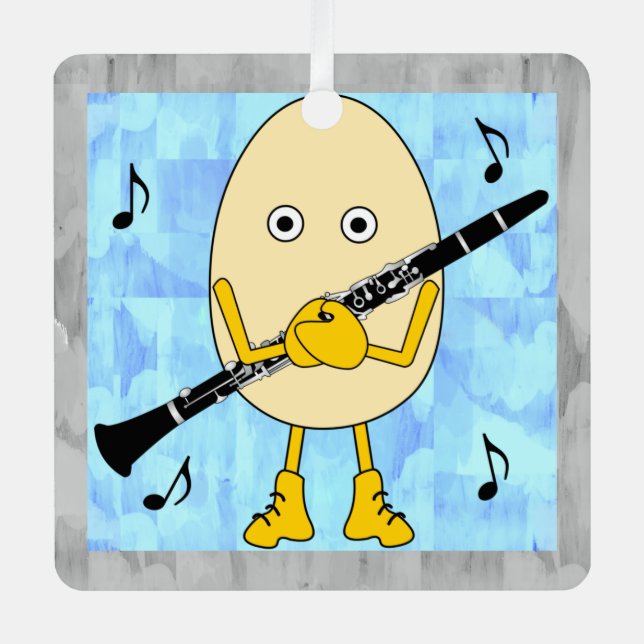 Adorno Metálico Clarinet Egghead (Anverso)
