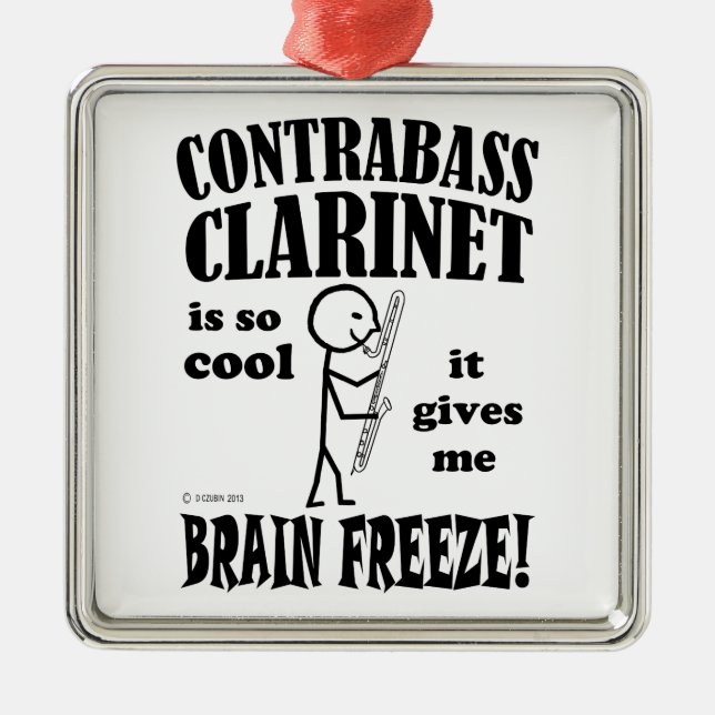 Adorno Metálico Clarinete de contrabass, congelación cerebral (Frente)