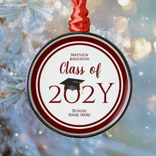 Adorno Metálico Clase de 2023 Graduado elegante de licenciatura