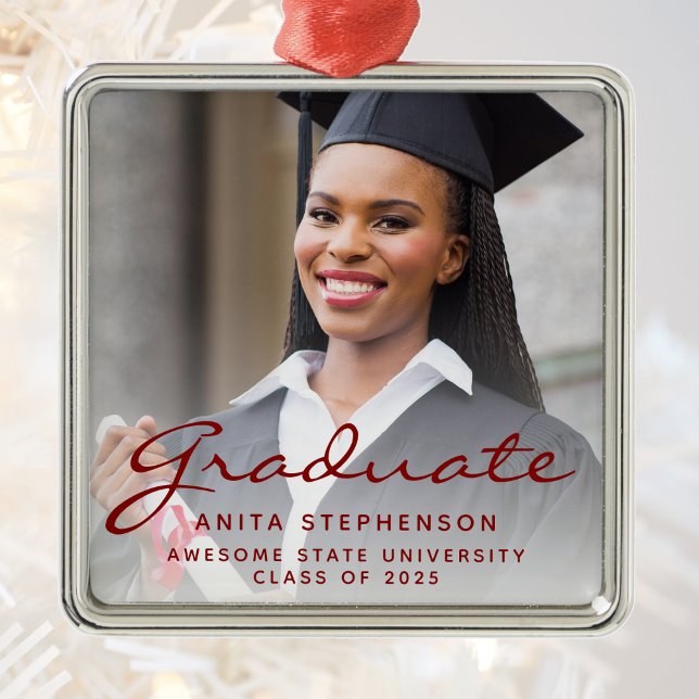 Adorno Metálico Clase fotográfica de escritura borgoña de graduaci (Subido por el creador)