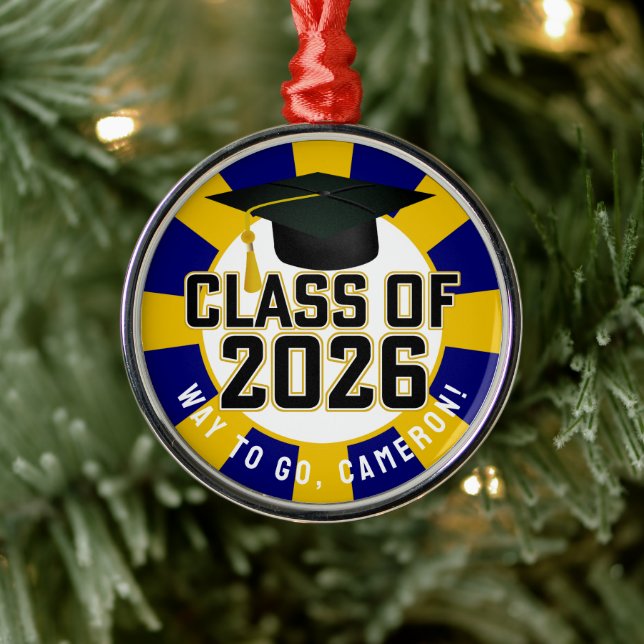 Adorno Metálico Clase Letterman de 2026 Graduación (Árbol)