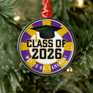 Adorno Metálico Clase Letterman de 2026 Graduación