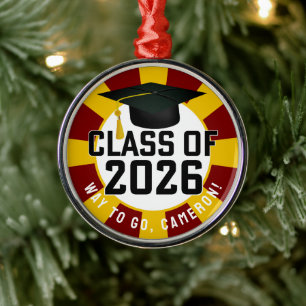 Adorno Metálico Clase Letterman de 2026 Graduación