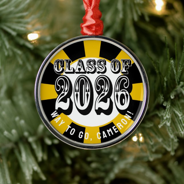Adorno Metálico Clase Occidental de Graduación 2026 (Árbol)