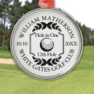 Adorno Metálico Clásico de Golf Personalizado Hole in One