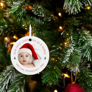 Adorno Metálico Clásico Nuestra Primera Navidad En Familia Foto